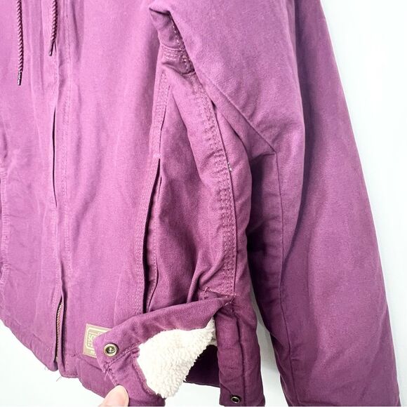 C.E. Schmidt Workwear For Her Sherpa Lined Canvas Coat Barn Coat Purple Medium - Picture 2 of 11
